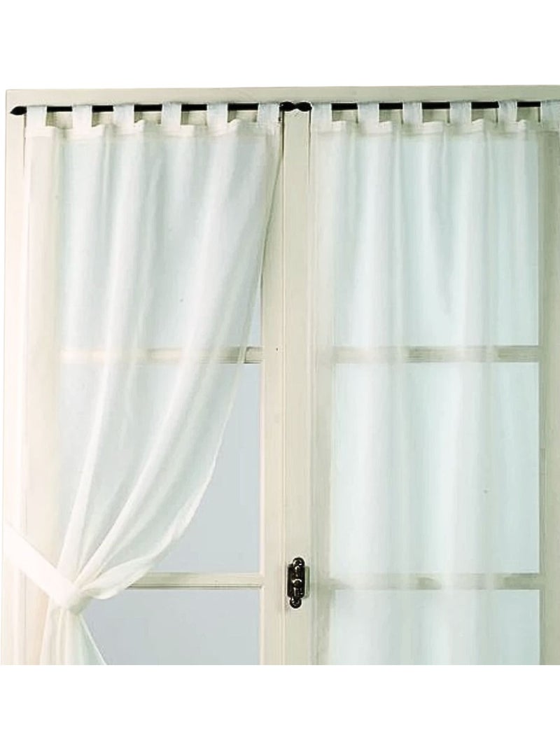 Par de cortinas transparentes lisas e leves Marfim - Kiabi