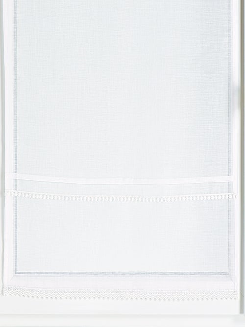 Par de elegantes cortinados de renda branca - Kiabi