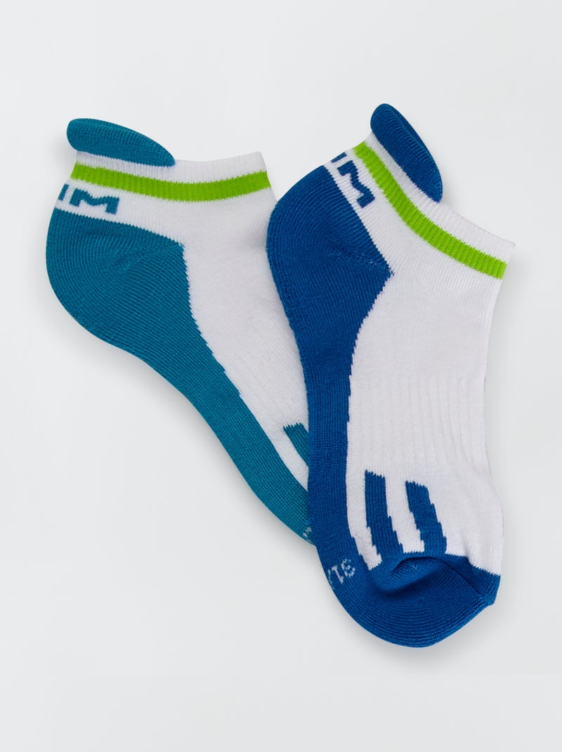 Par de meias curtas 'DIM' Azul/ Verde - Kiabi