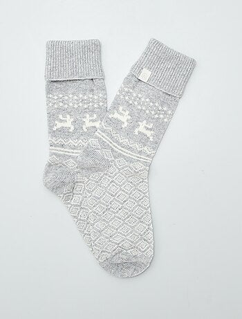 Par de meias de lã misturada