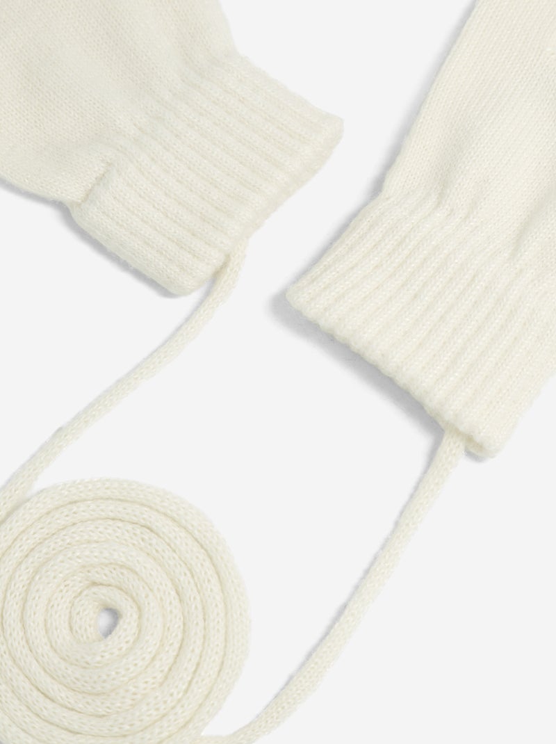 Par de Mitenes com Cordão Branco - Kiabi