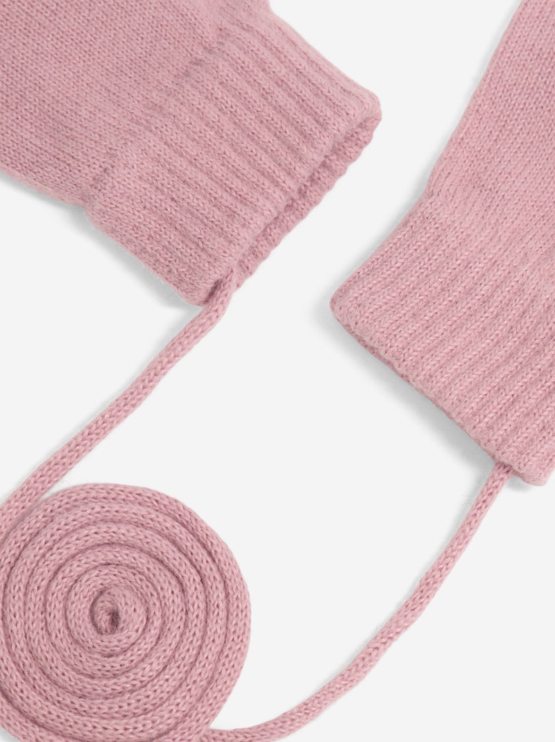 Par de Mitenes com Cordão Rosa - Kiabi