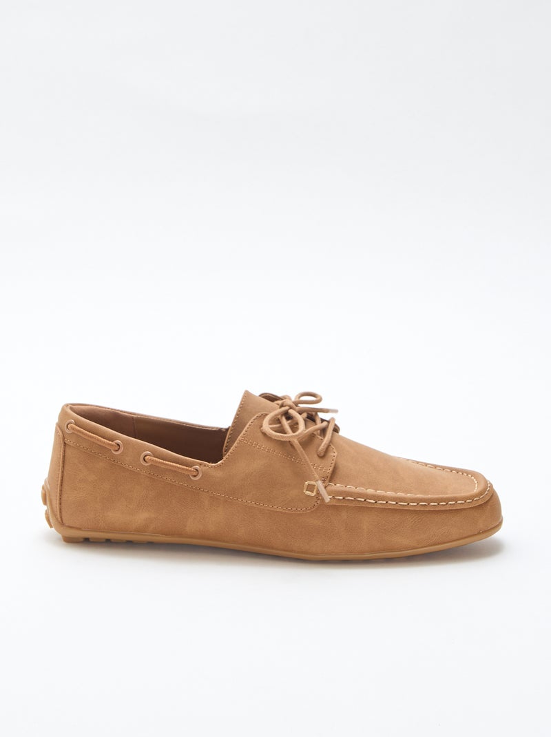 Par de mocassins náuticos lisos Castanho - Kiabi
