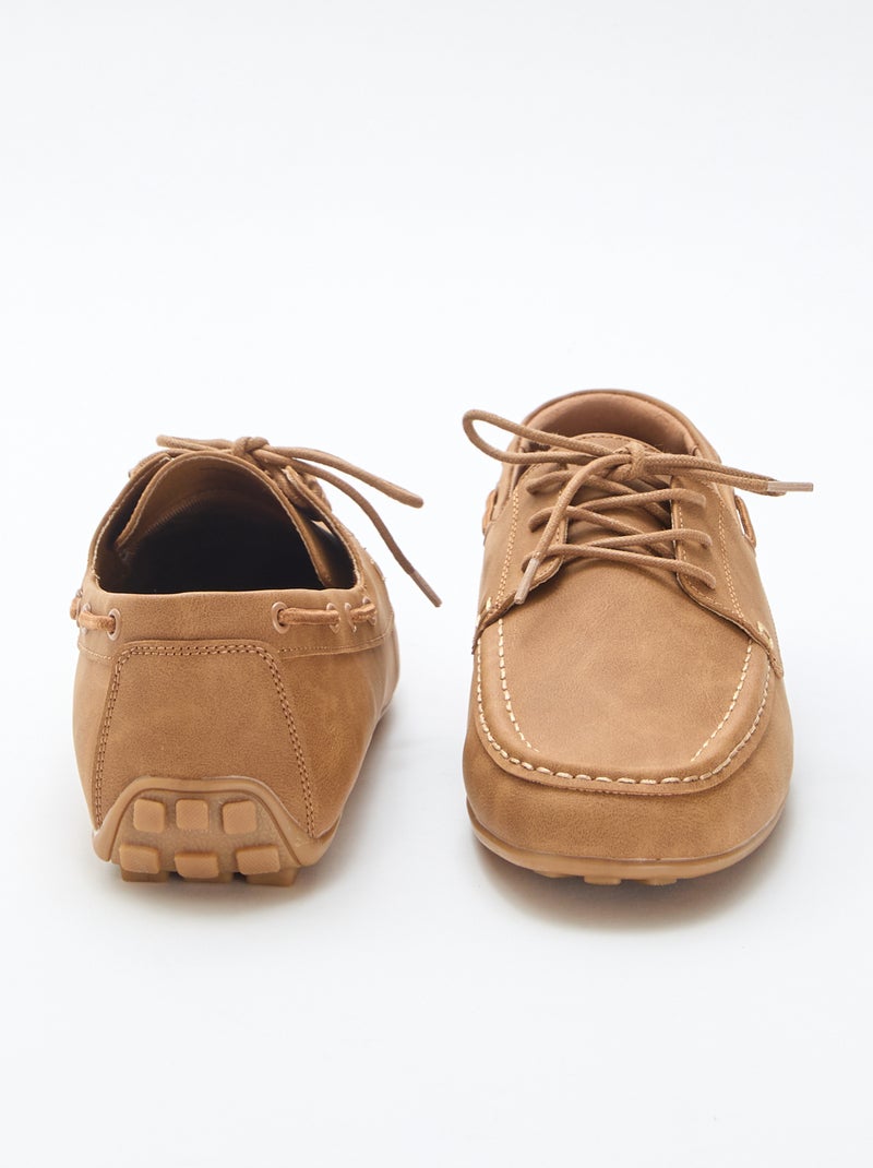 Par de mocassins náuticos lisos Castanho - Kiabi