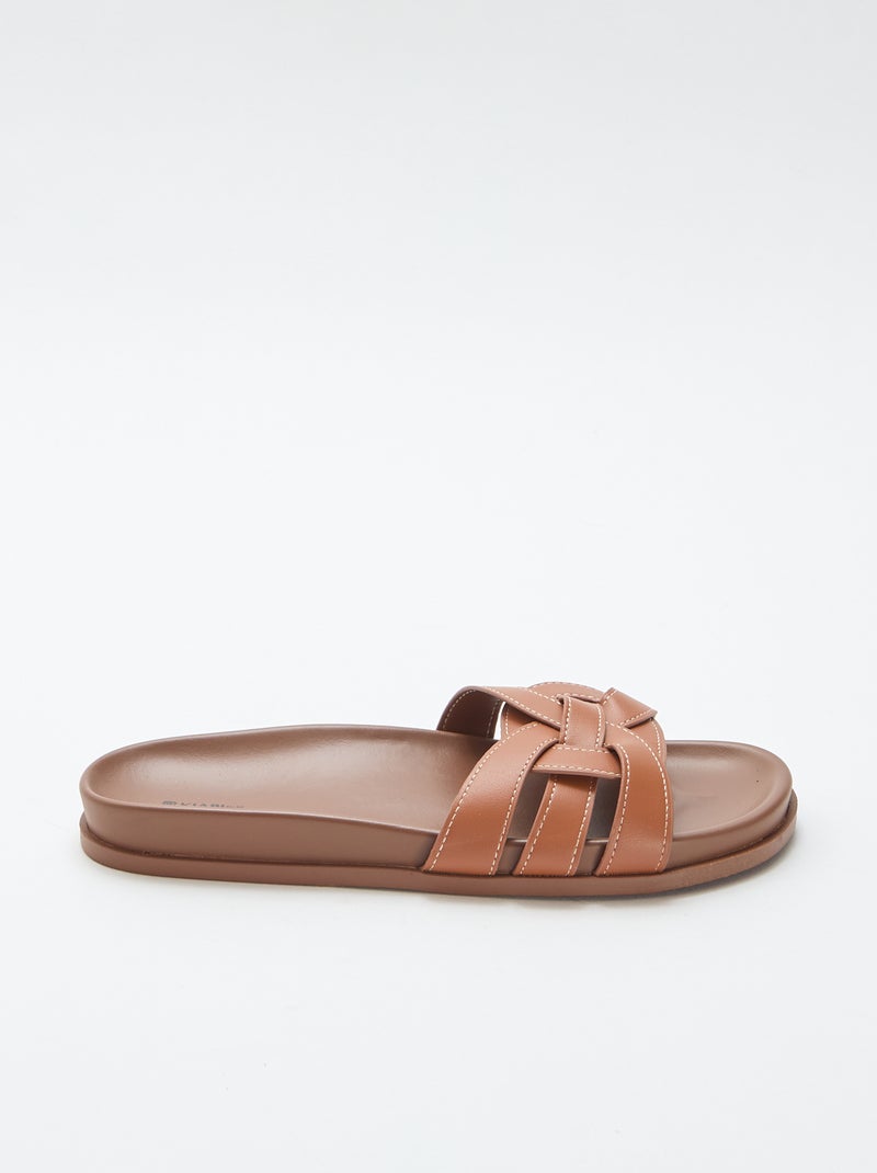 Par de mules lisas Castanho - Kiabi