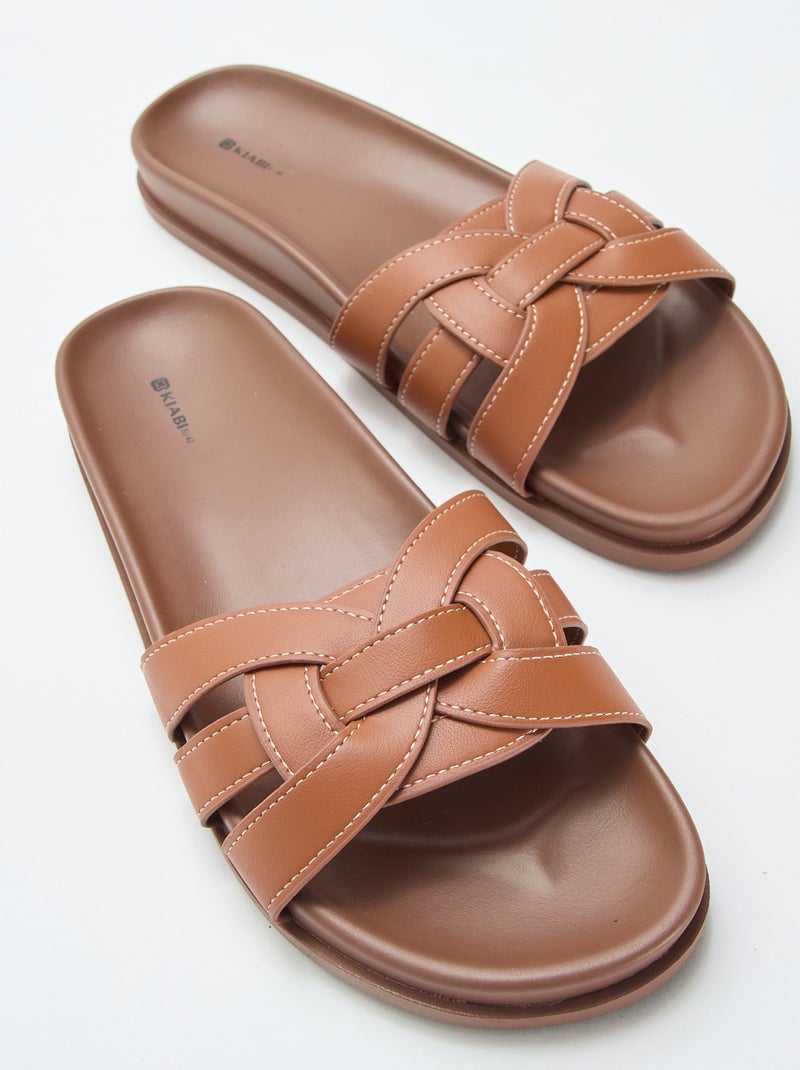 Par de mules lisas Castanho - Kiabi
