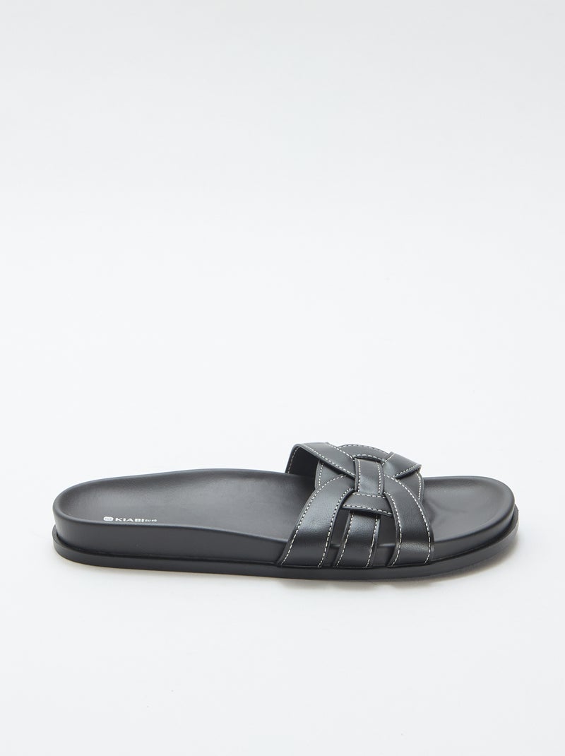 Par de mules lisas Preto - Kiabi