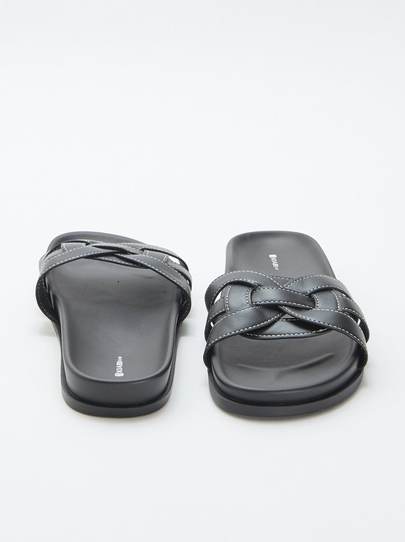Par de mules lisas Preto - Kiabi