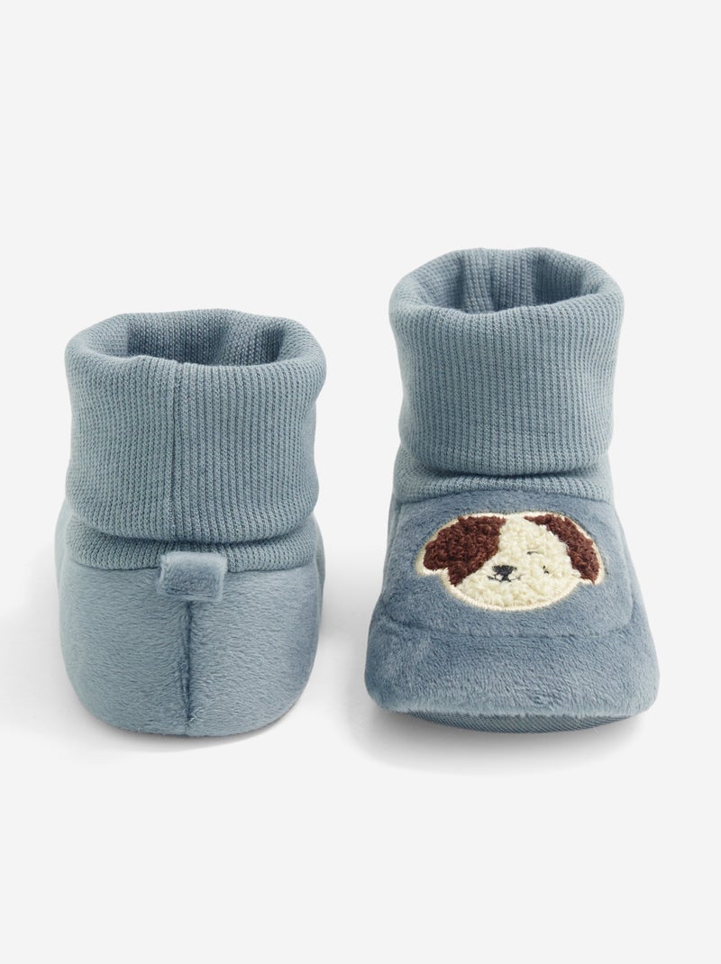 Par de pantufas com meia alta Azul - Kiabi