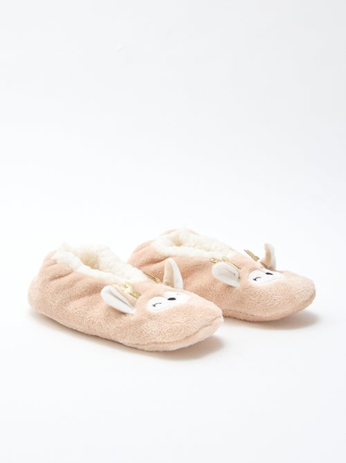 Par de pantufas forradas com fantasia - Kiabi