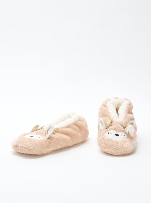 Par de pantufas forradas com fantasia - Kiabi