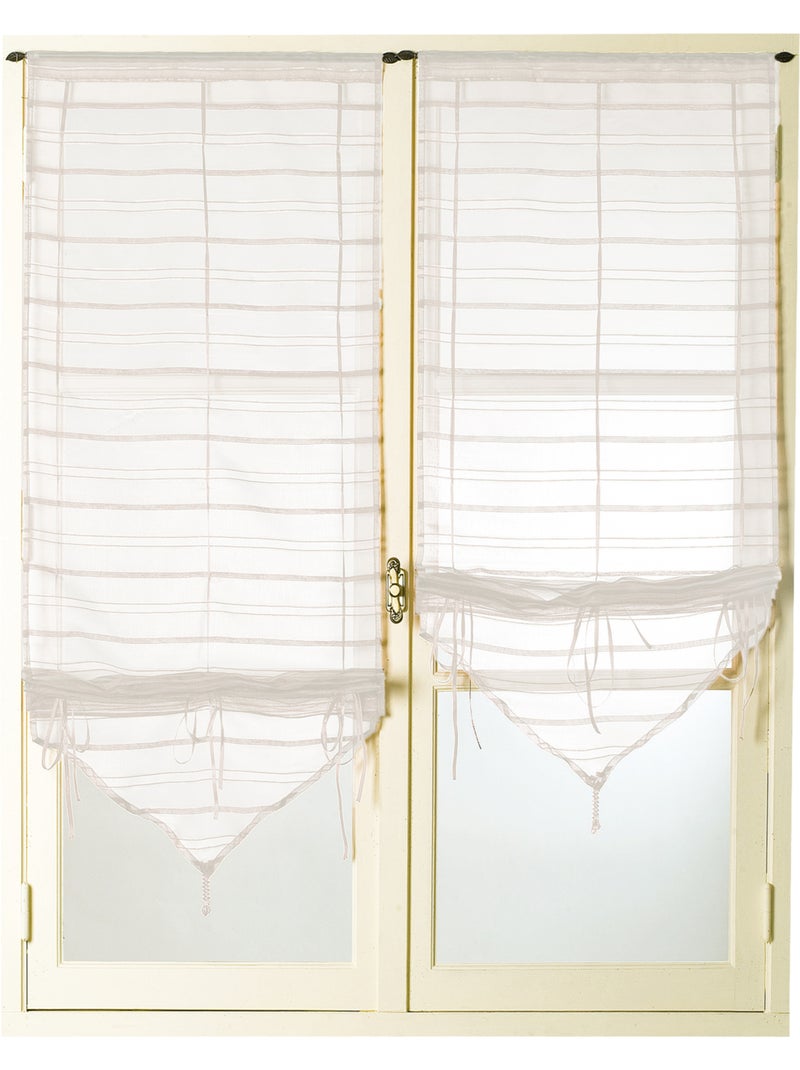 Par de pequenas cortinas ajustáveis Marfim - Kiabi