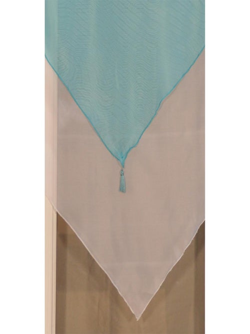 Par de pequenas cortinas bicolores com pompons - Kiabi
