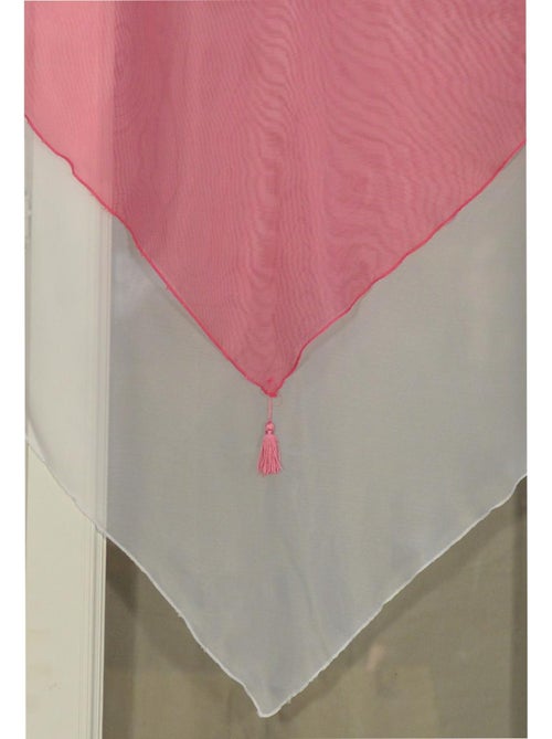 Par de pequenas cortinas bicolores com pompons - Kiabi