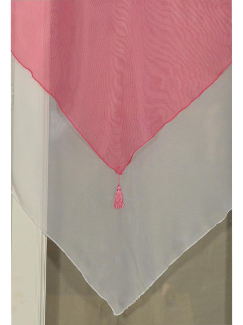 Par de pequenas cortinas bicolores com pompons Rosa - Kiabi