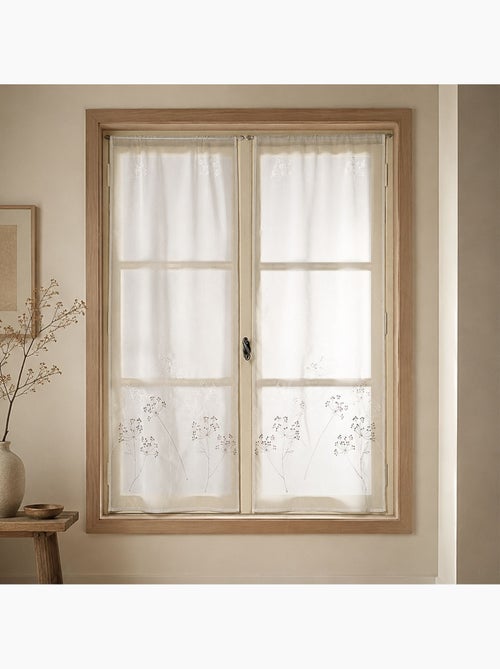 Par de pequenas cortinas bordadas com motivos vegetais - Kiabi