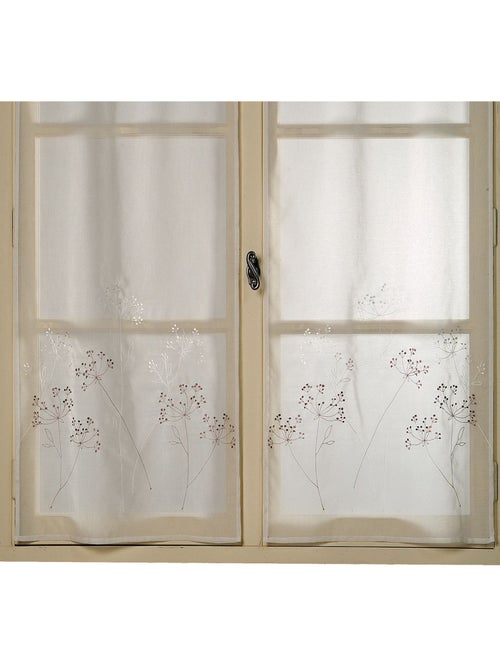 Par de pequenas cortinas bordadas com motivos vegetais - Kiabi
