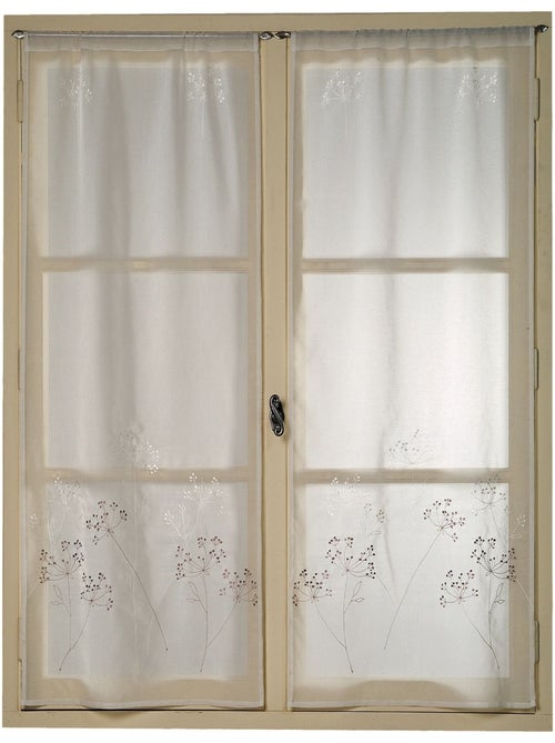 Par de pequenas cortinas bordadas com motivos vegetais - Kiabi