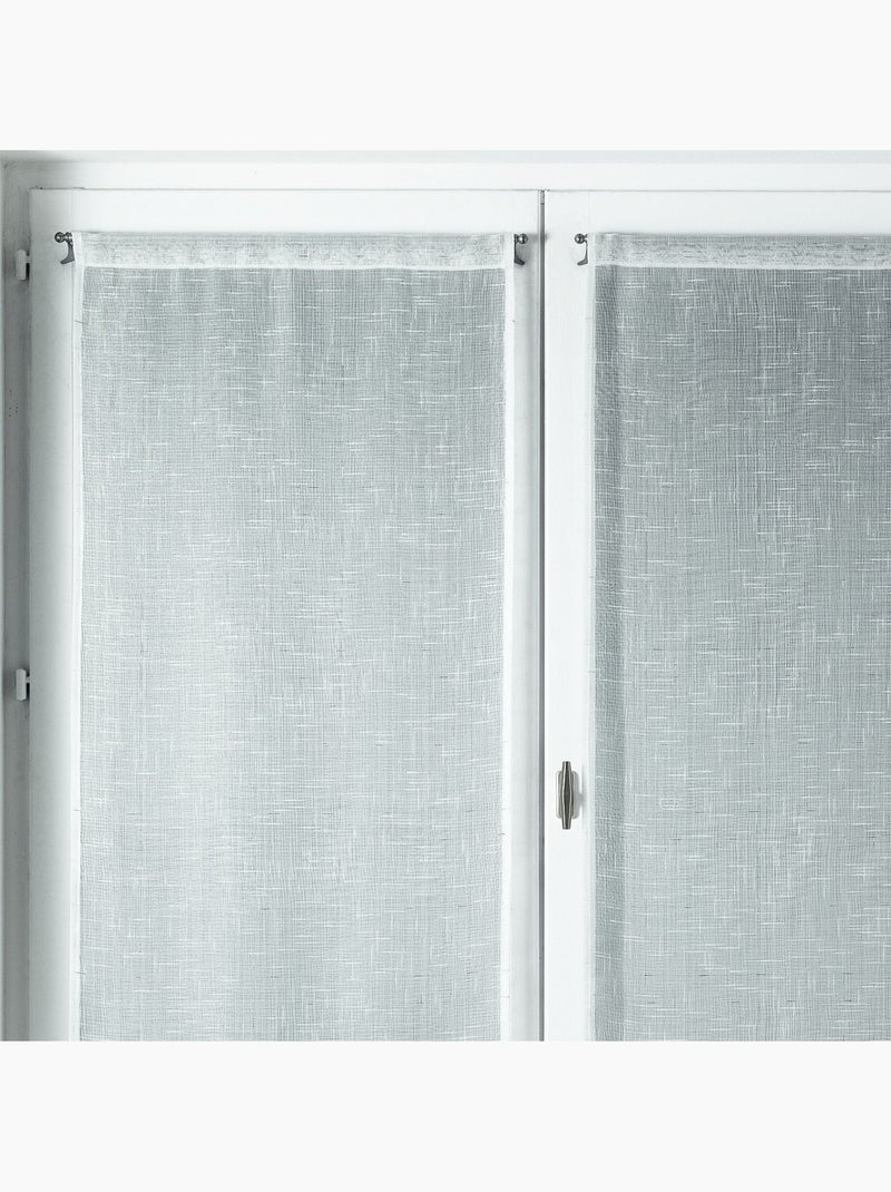 Par de pequenas cortinas com efeito flamejado prateado Branco - Kiabi