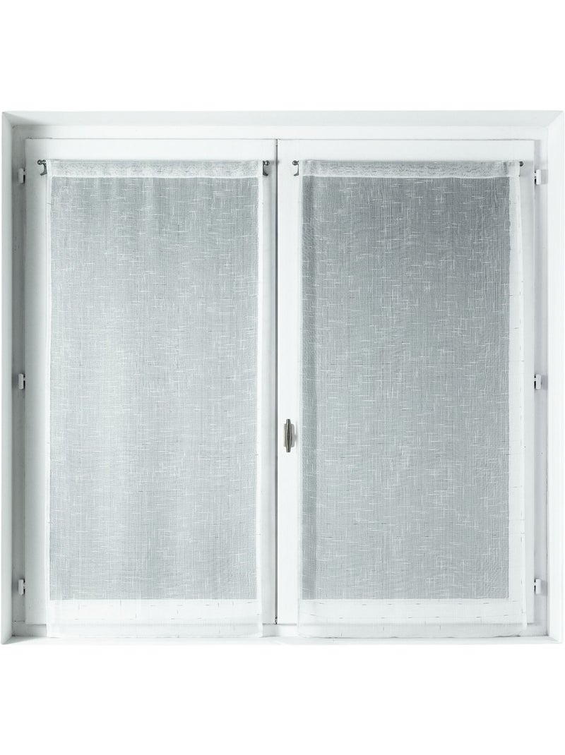 Par de pequenas cortinas com efeito flamejado prateado Branco - Kiabi