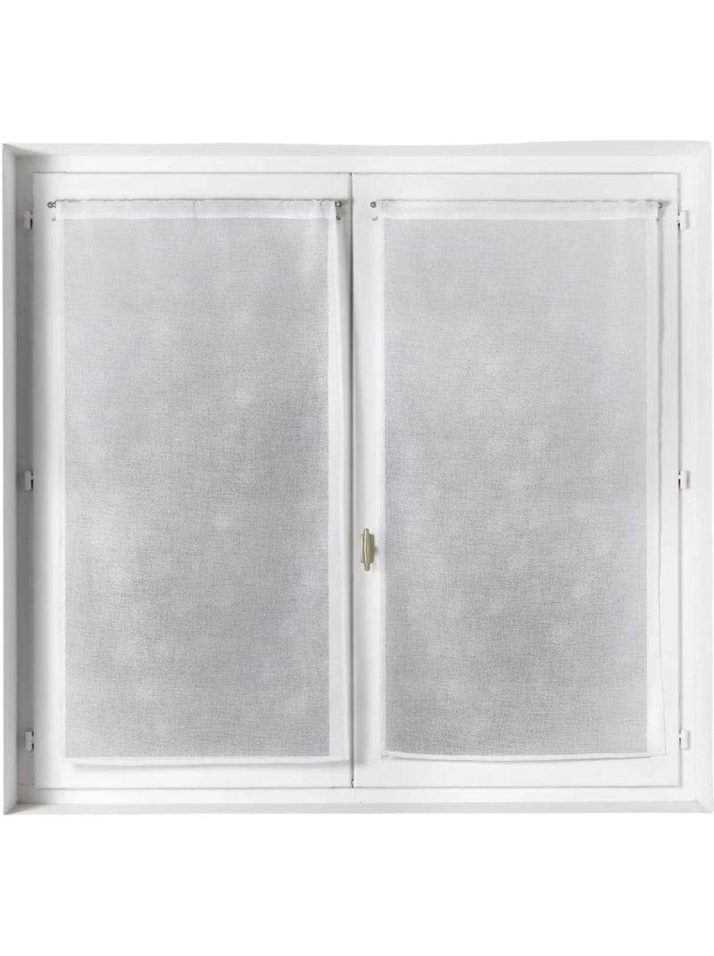 Par de pequenas cortinas com padrão de bolinhas prateadas Branco - Kiabi