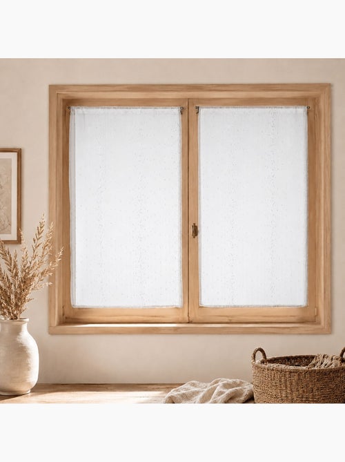 Par de pequenas cortinas de organza às riscas - Kiabi