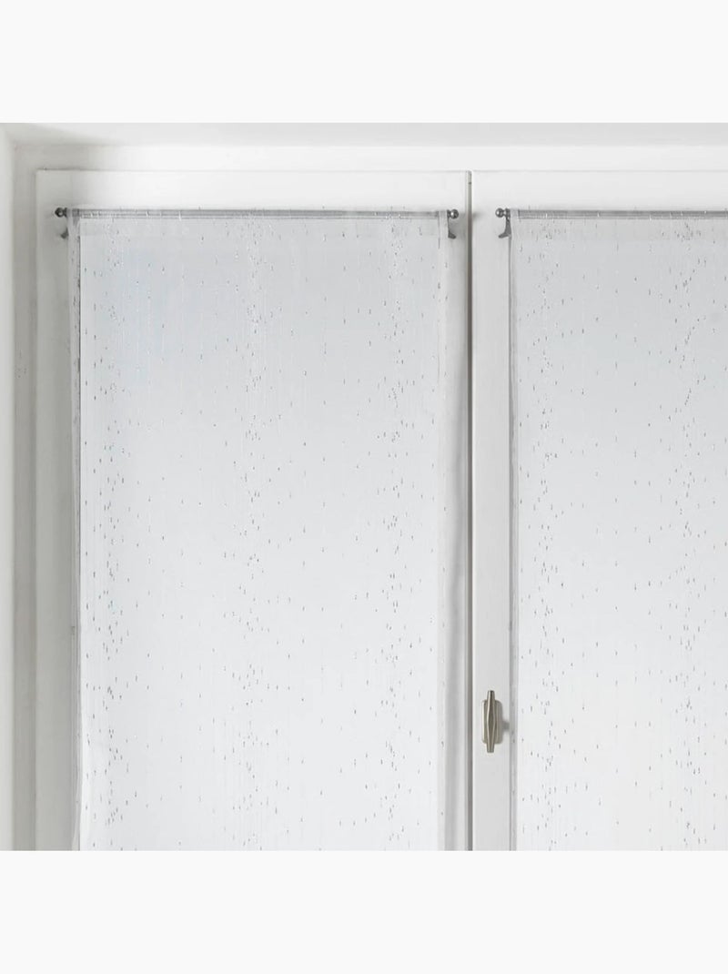 Par de pequenas cortinas de organza às riscas Branco - Kiabi
