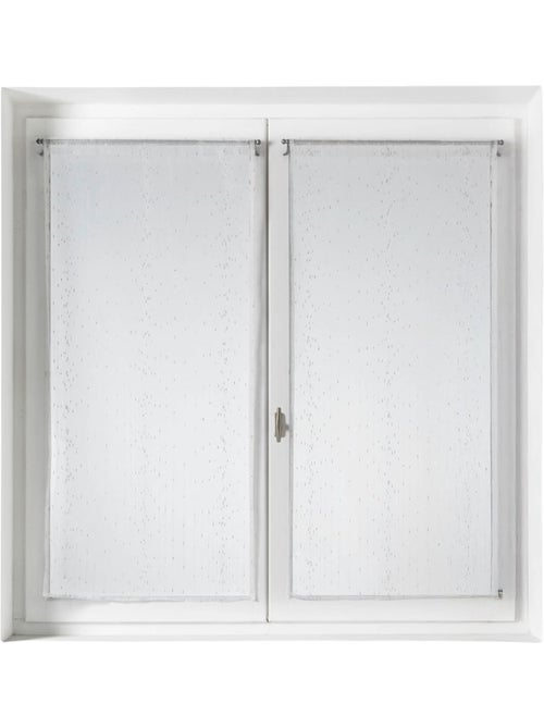 Par de pequenas cortinas de organza às riscas - Kiabi