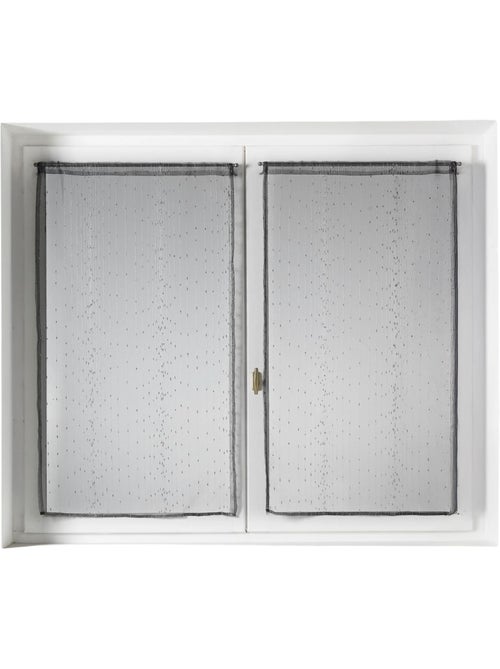 Par de pequenas cortinas de organza às riscas - Kiabi