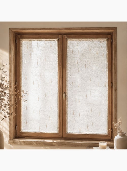 Par de pequenas cortinas de organza jacquard com motivos de gotas - Kiabi