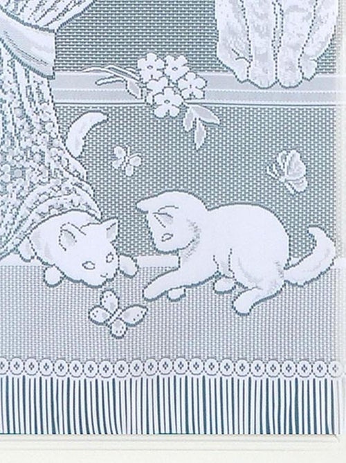 Par de pequenas cortinas em renda com chatons e franjas - Kiabi