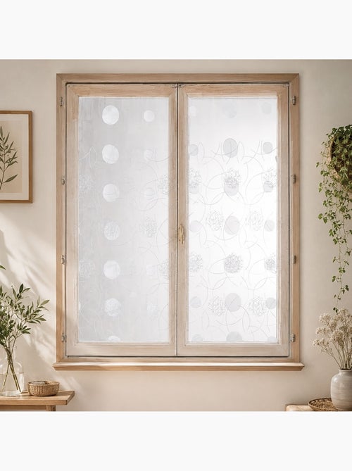 Par de pequenas cortinas retas em organza bordada - Kiabi