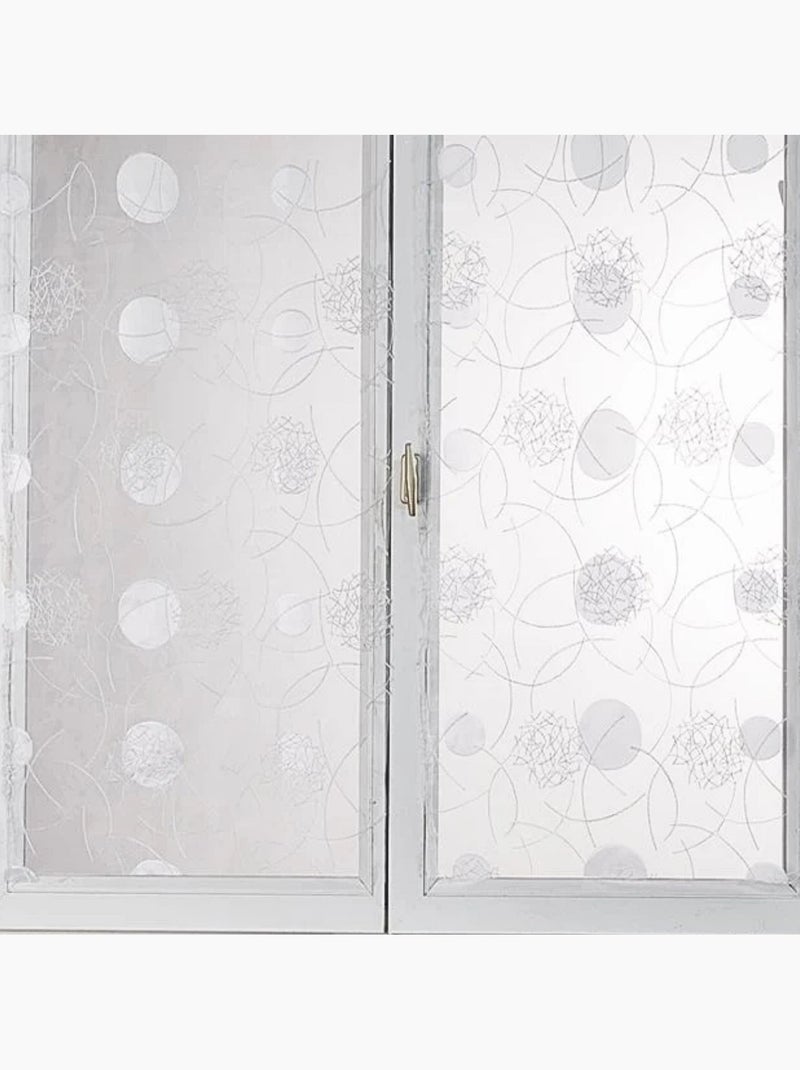 Par de pequenas cortinas retas em organza bordada Branco - Kiabi