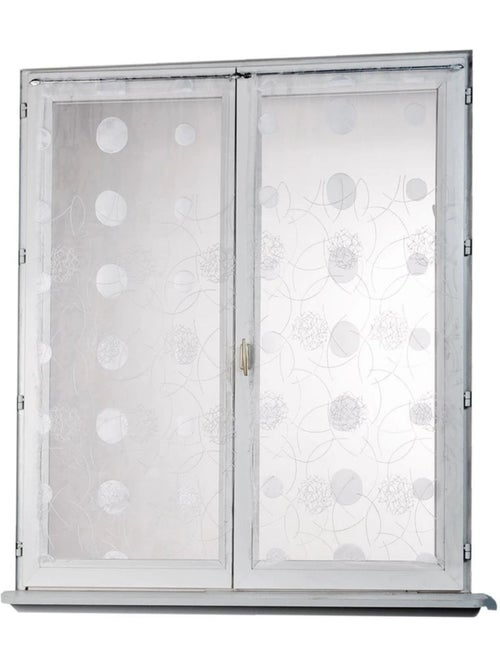 Par de pequenas cortinas retas em organza bordada - Kiabi