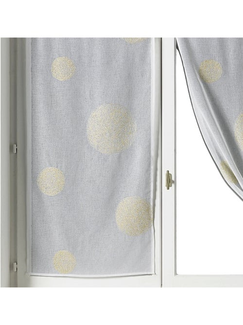 Par de pequenas cortinas transparentes bordadas com grandes círculos em fios de lurex - Kiabi Par de pequenas cortinas transparentes bordadas com grandes círculos em fios de lurex - Kiabi