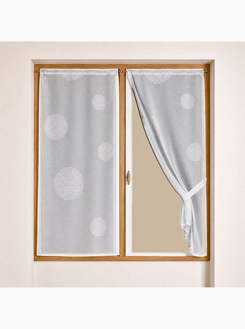 Par de pequenas cortinas transparentes bordadas com grandes círculos em fios de lurex - Kiabi Par de pequenas cortinas transparentes bordadas com grandes círculos em fios de lurex - Kiabi