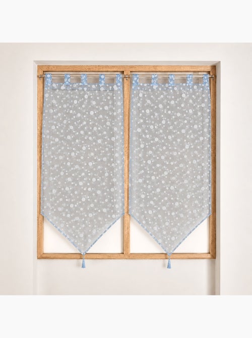 Par de pequenas cortinas transparentes com padrão de bolhas prateadas - Kiabi