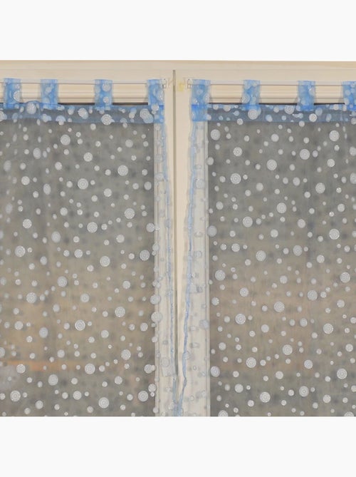 Par de pequenas cortinas transparentes com padrão de bolhas prateadas - Kiabi