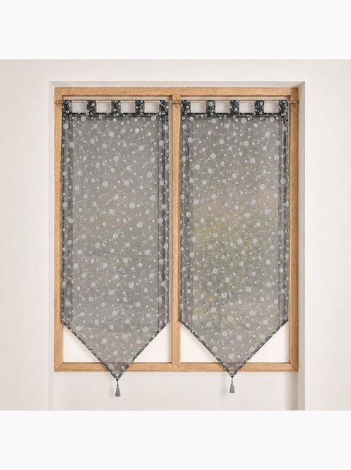 Par de pequenas cortinas transparentes com padrão de bolhas prateadas - Kiabi