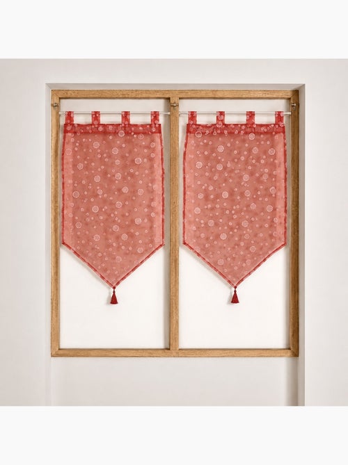 Par de pequenas cortinas transparentes com padrão de bolhas prateadas - Kiabi