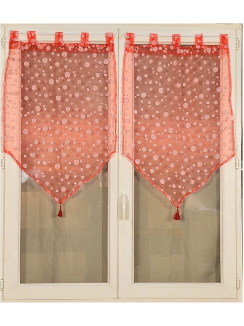 Par de pequenas cortinas transparentes com padrão de bolhas prateadas - Kiabi