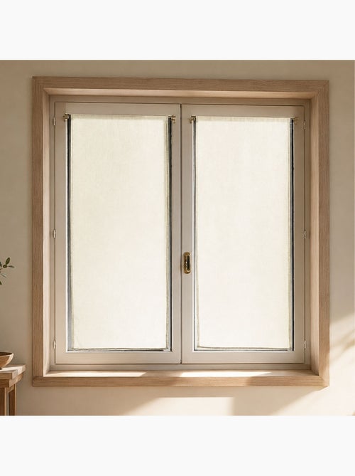 Par de pequenas cortinas transparentes lisas e leves - Kiabi