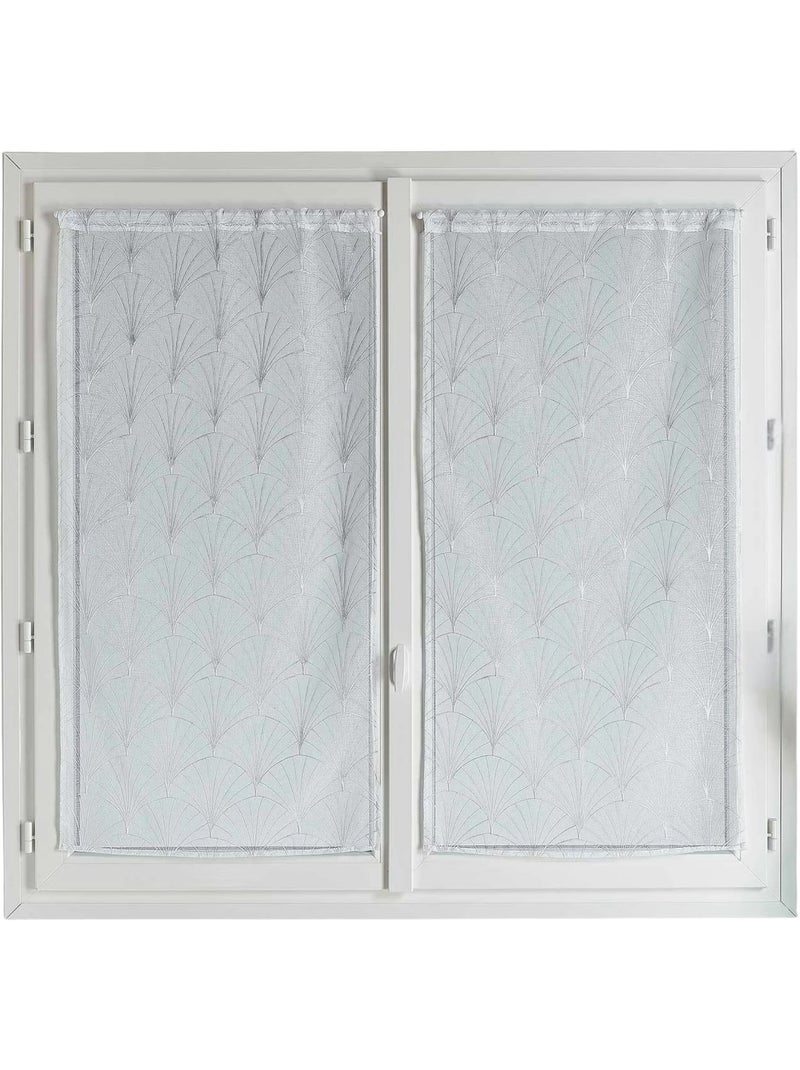 Par de pequenos cortinados bordados art déco Branco - Kiabi