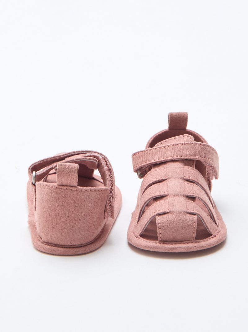 Par de sandálias com velcro Rosa - Kiabi
