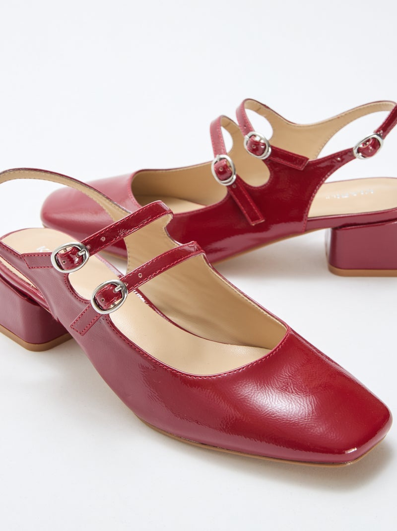 Par de sapatos de salto alto envernizados brilhantes lisos Vermelho - Kiabi