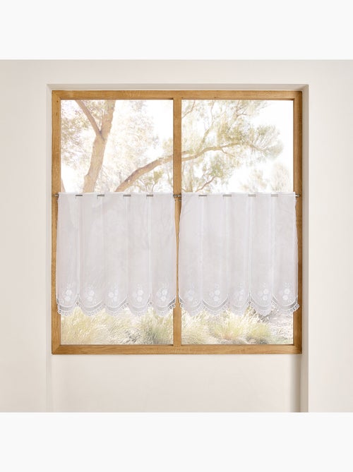 Para-brisas bordado com motivos florais e acabamento em macramé - Kiabi