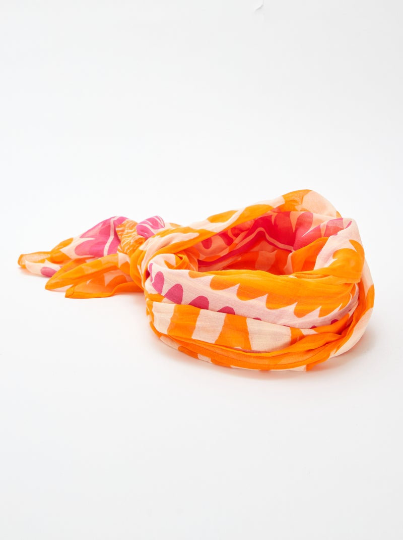 Pareo de banho estampado Laranja - Kiabi