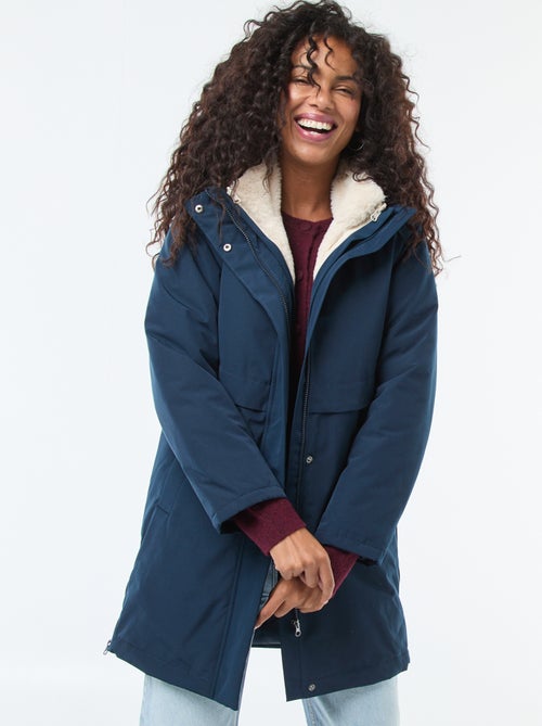 Parka 3-em-1 com forro em pelo sintético - Kiabi