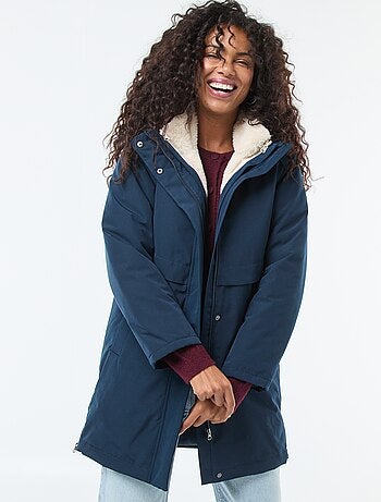 Parka 3-em-1 repelente à água com forro quente removível