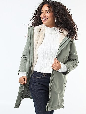 Parka 3-em-1 repelente à água com forro quente removível